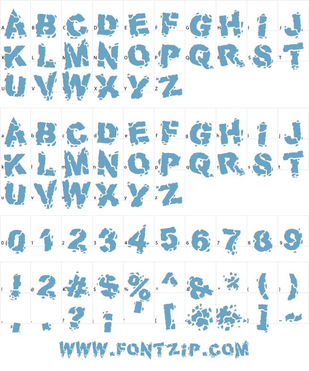 Volcanic Dungeon Font Character